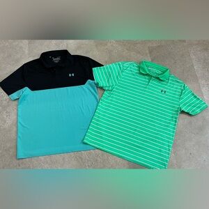 (2) Mens UNDER ARMOUR Polo Shirts, sz Large